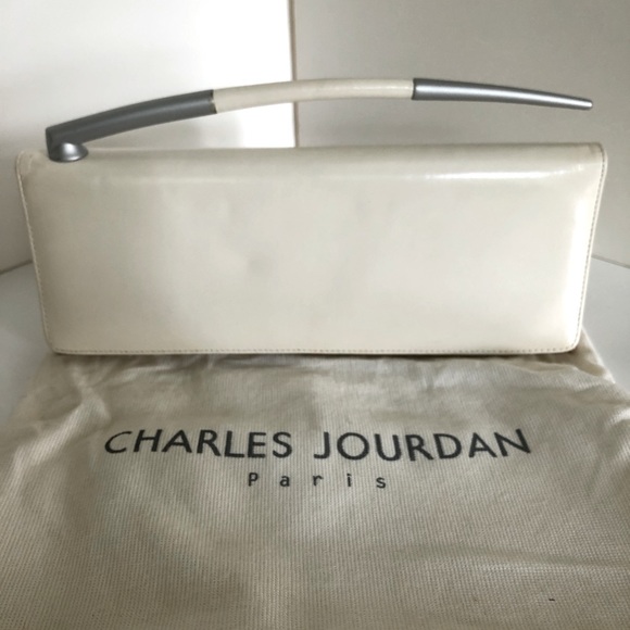 Charles Jourdan Cream and Sliver Clutch